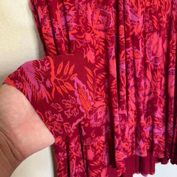 💥Last Chance 50% off Sale💥 Free People Hello Lover Dress Red & Purple Floral L - Picture 6 of 9